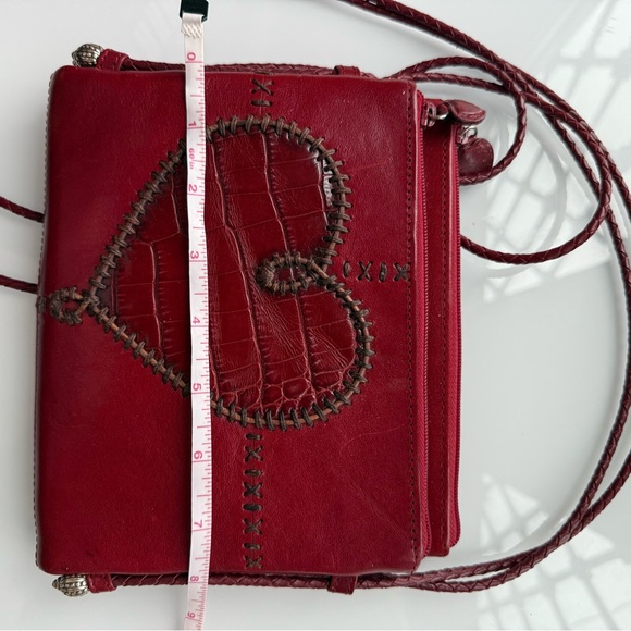 Brighton Red Crossbody Bag with Heart Design - Picture 4 of 6